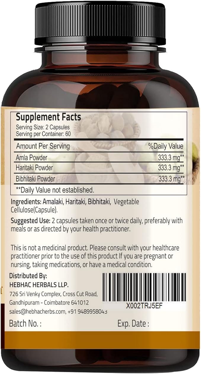 Triphala 120 Capsules,