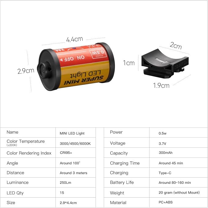TTArtisan Magnetic Led Light 3 Colors 3000K/4500K/6000K Cold Shoe Lights