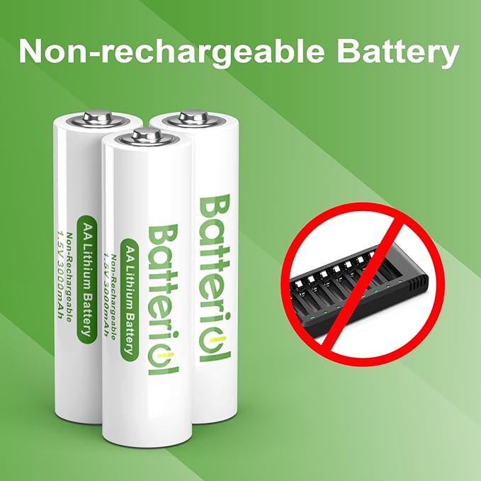 Lithium Batteries AA, Double A Batteries 3000mAh 1.5V Long Lasting
