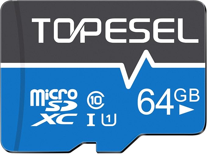 TOPESEL 64GB Micro SD Card SDXC Memory Cards UHS-I TF Card Class 10