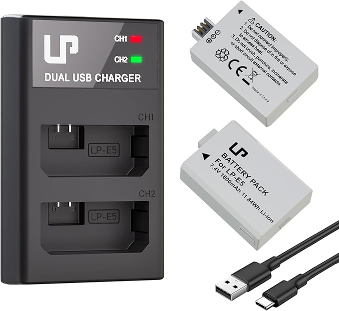 LP LP-E5 Battery and Charger Pack, Rebel T1i, Rebel XSi, Kiss X3, KissF and More