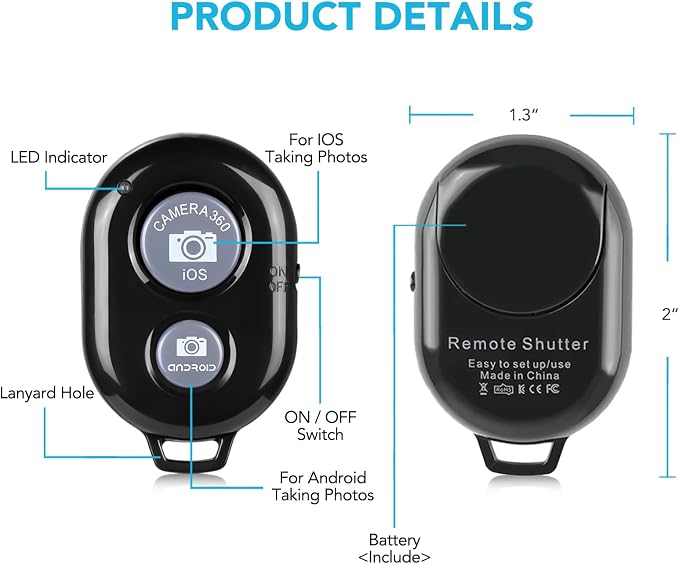 2 Pack Wireless Camera Remote Control