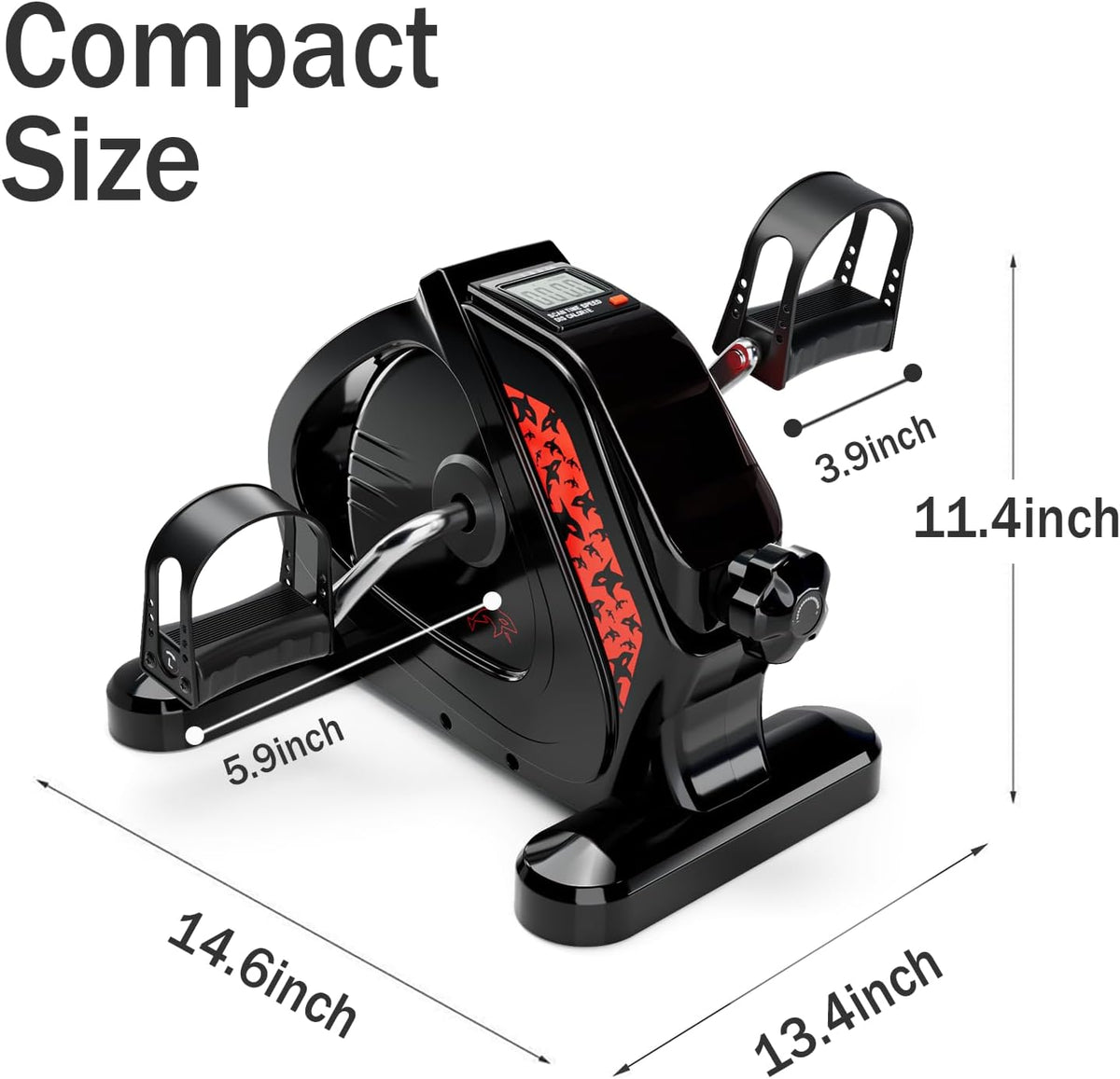 Skiennix Upgraded Pedal Exerciser - Heavy-Duty Under Desk Bike with LCD Display | Mini Stationary Bike for Home Office Workout