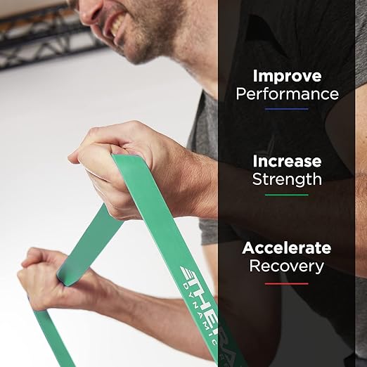 THERABAND High Resistance Bands, Set of 2 Elastic Super Bands for Improving Flexibility, Injury Rehab, & Full Body Workouts, Heavy Duty Stretch Bands for Lifting, 1 Medium & 1 Heavy Band, Multicolor