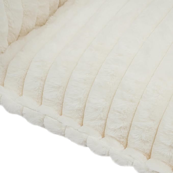 Pet Couch Calming Bed, Pet Couch with Removable Washable Cover, Plush Pets Sofa for Indoor Use, Supportive Orthopedic Dog Bed (White)