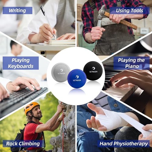 LETREEN Stress Ball, Tri-Density Stress Balls for Adults & Grip Strengthening, Squeeze Balls for Hand Therapy, Squishy Stress Ball, Hand Strengthener Ball, Hand Balls for Therapy