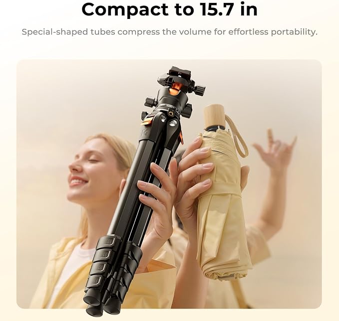 K&F CONCEPT 63" Aluminum Travel Tripod