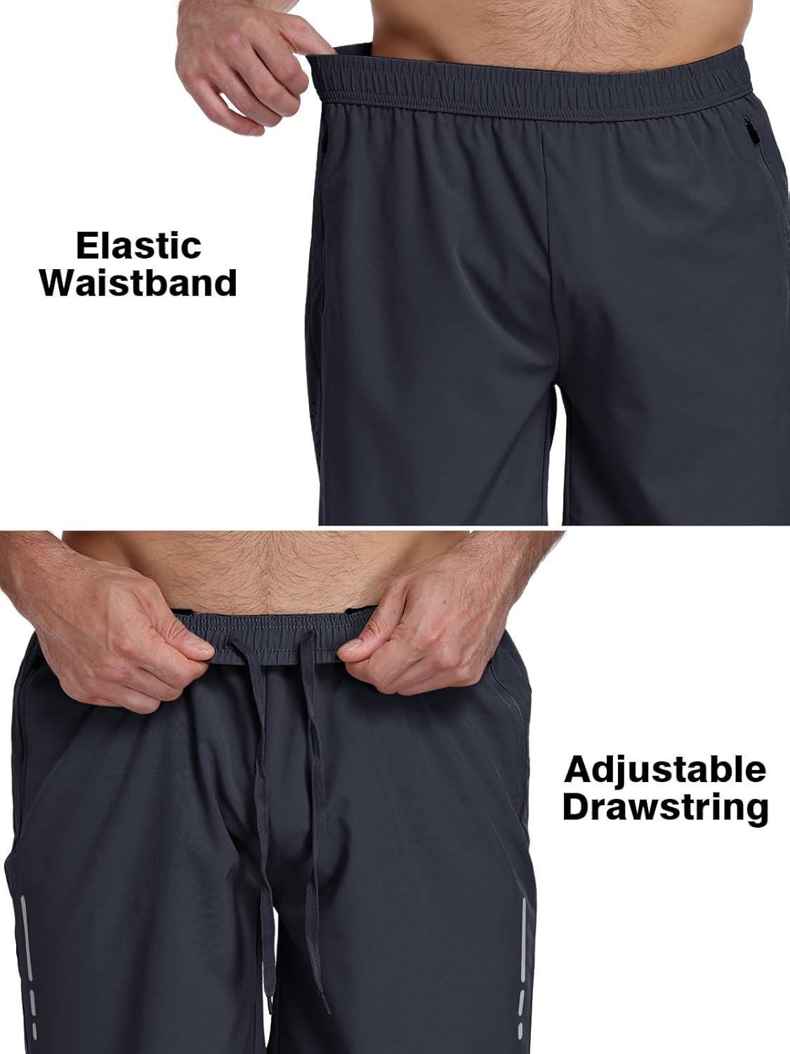 Skiennix Men's Athletic Gym Shorts - Lightweight Quick-Dry 7" Workout Shorts with 3 Zipper Pockets