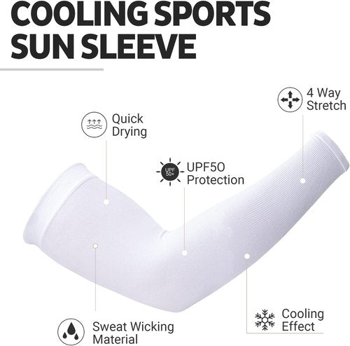 HEGCOIIE UV Sun Protection Arm Sleeves - UPF 50 Cooling Tattoo Cover Up for Golf & Cycling