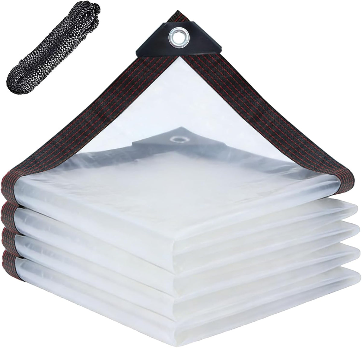 Clear Tarps 7x9ft, Waterproof Tarp Transparent with Grommets for Outdoors Anti-Tear for Chicken Coops Covering Firewood