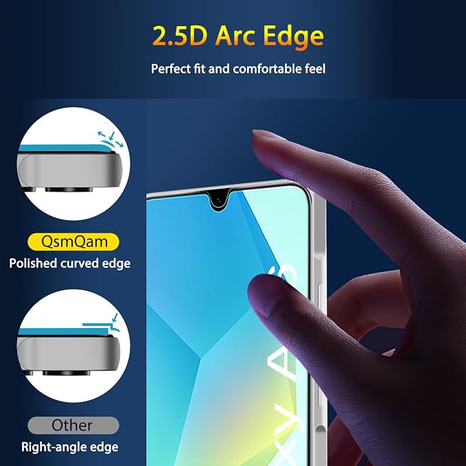 QsmQam 3 Pack Screen Protector for Samsung Galaxy A16 4G/5G + 3 Pack Camera