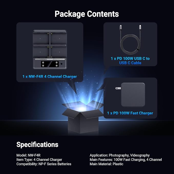 NEEWER NP-F970 4 Channel Charger