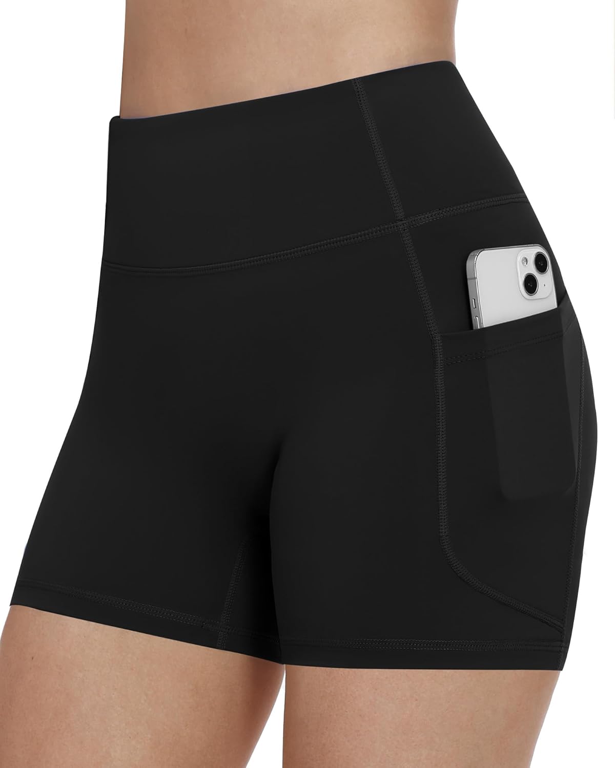 Runhit Women's High Waist Biker Shorts - No Front Seam, Tummy Control, 4"/6"/8" Sizes, Perfect for Yoga & Gym