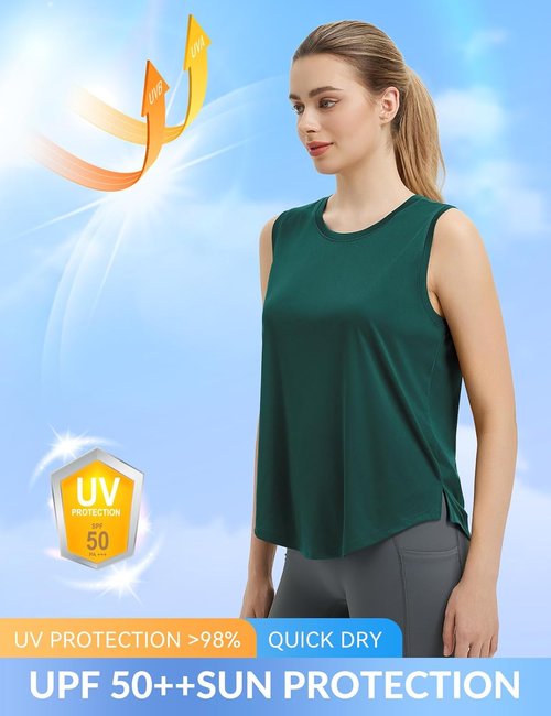 Baleaf Women's Sleeveless Workout Tank Top - High Neck Racerback Design for Yoga & Running | Loose Fit