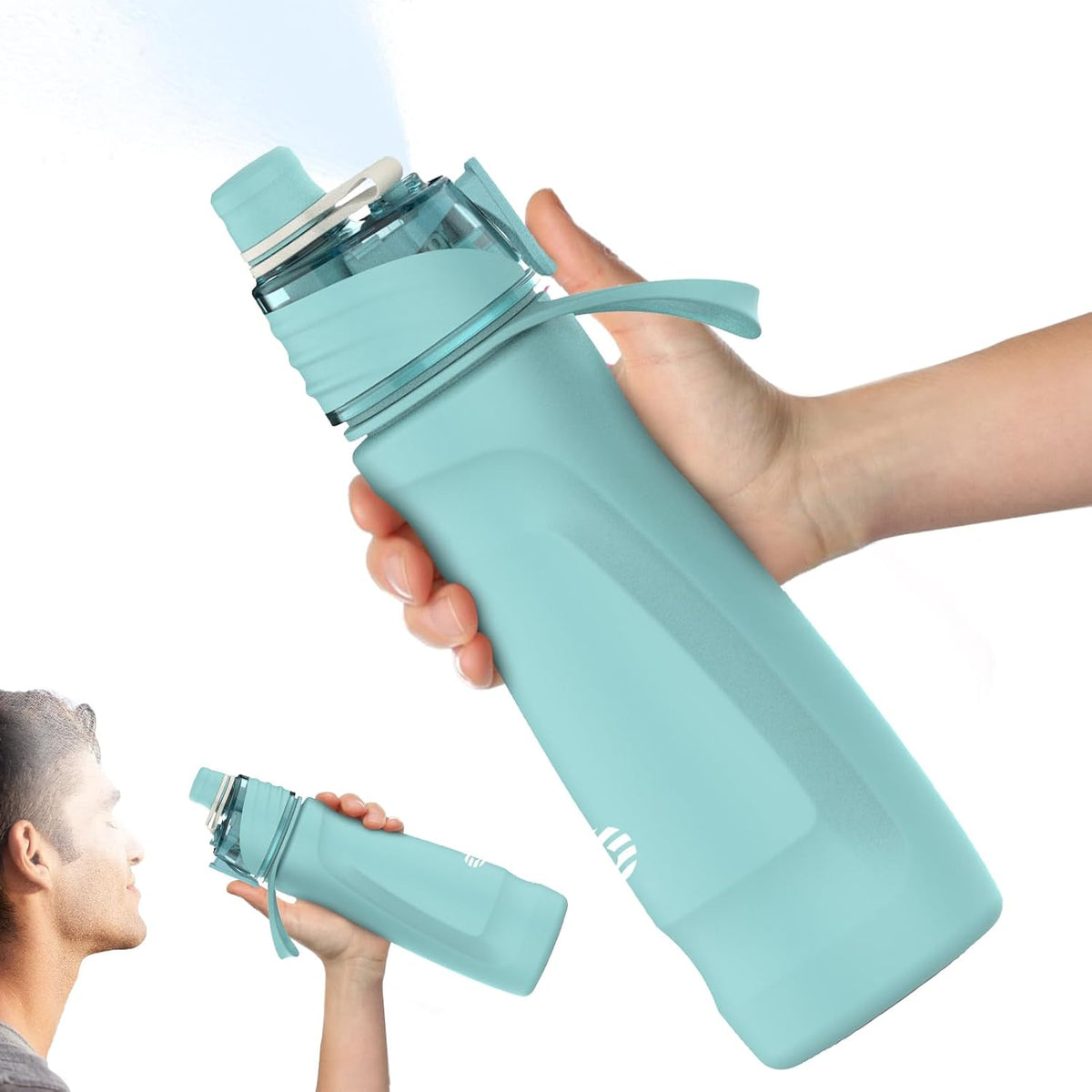 Skiennix 24oz Insulated Misting Water Bottle - 2-in-1 Mist & Sip Stainless Steel Design for Sports & Fitness