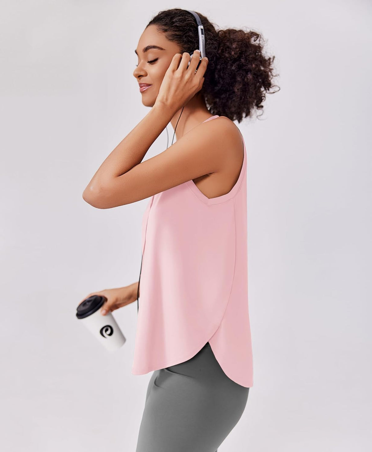 PINSPARK Workout Tank Tops for Women - UPF 50+ Quick Dry Sleeveless Yoga Shirt | Loose Fit with Side Slits