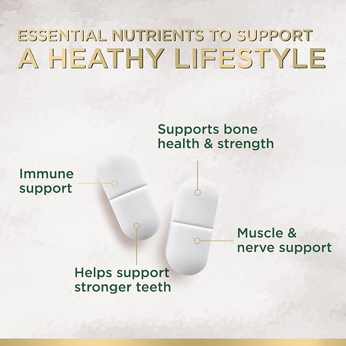Calcium 1200 mg with Vitamin D3, Calcium Supplement Vitamins, Supports Bone Strength, Teeth & Immune System, Calcium Supplements for Women & Men, Nature's Absorbable Calcium Carbonate - 120 Tablets