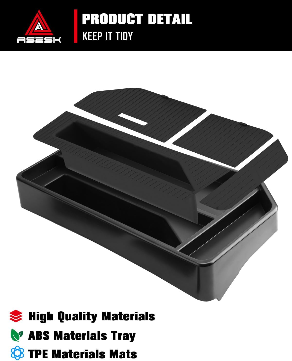 for 2022–2026 Silverado&Sierra 1500/2024–2026 Silverado 2500HD/3500HD 13.4 Inch Center Console Screen Organizer Center Console Screen Organizer Tray ABS Materials