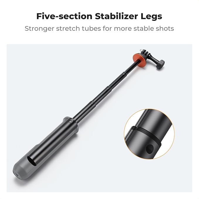 K&F CONCEPT 58.5cm/23" Selfie Stick Tripod, Portable Vlog Handle Grip Action