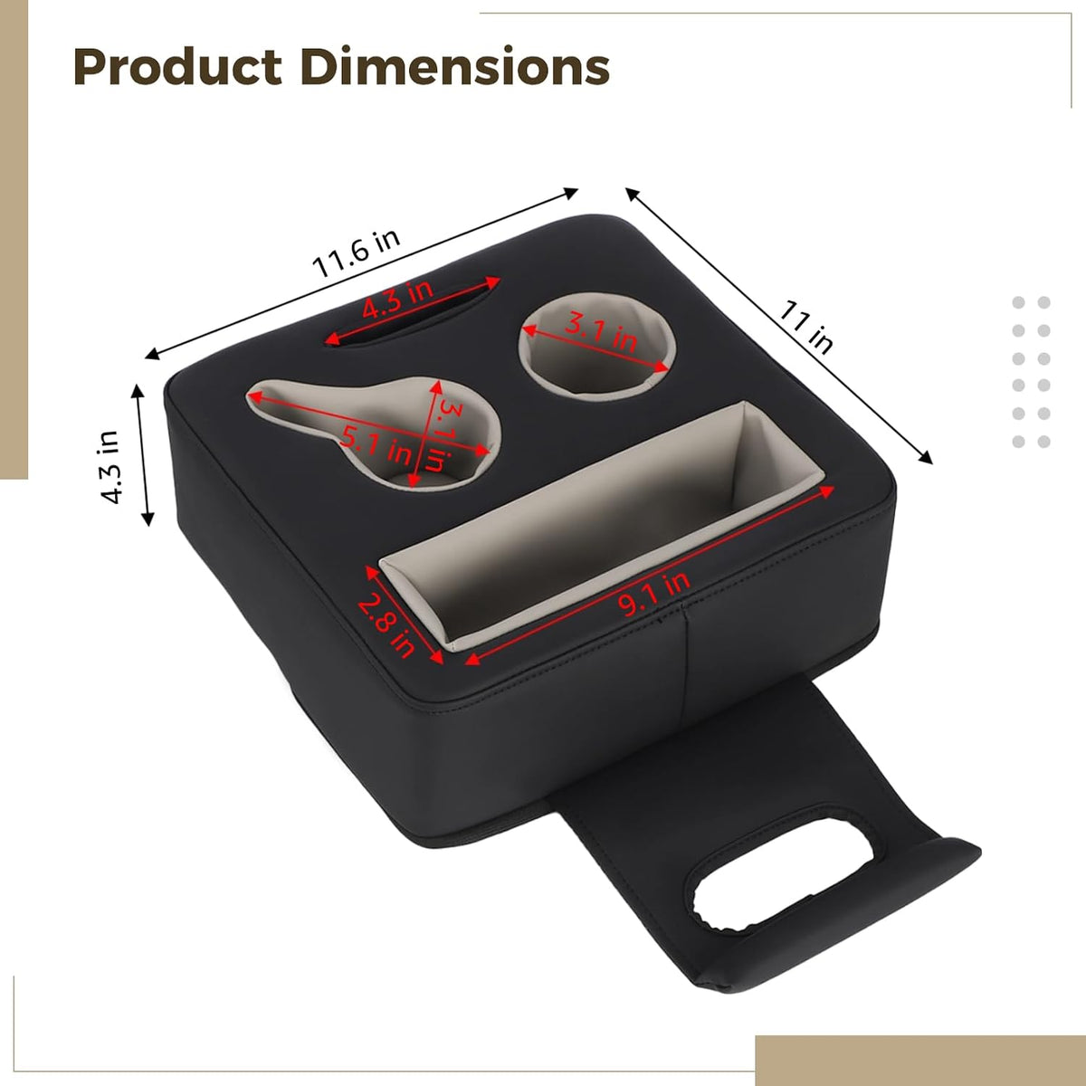 Back Seat Cup Holder for Car, Universal Truck Bed Organizer, Automotive Bottle Holder Tray, Boat Couch Expander Tray for Snacks, Phone, Remote