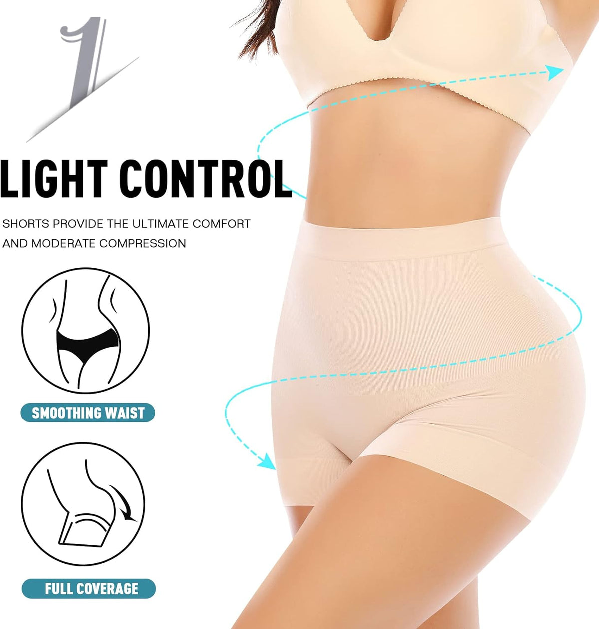 Werena Seamless Shaping Boyshorts - Tummy Control Slip Shorts for Women | Comfortable Under Dress Wear