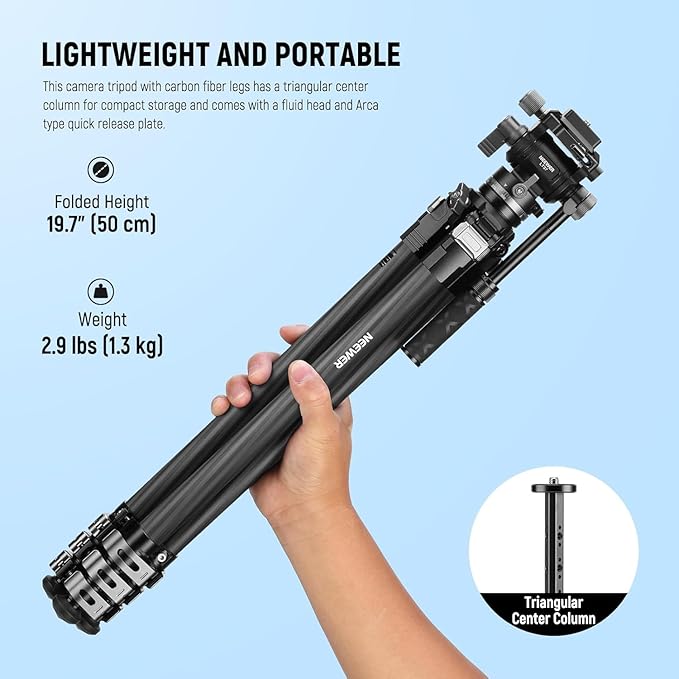 NEEWER 60.4" Travel Tripod Carbon Fiber