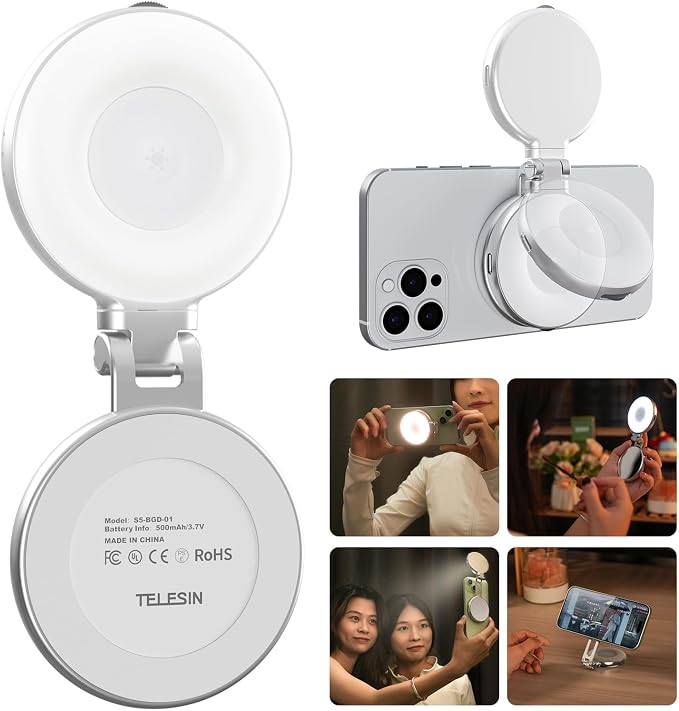 TELESIN C03 Magnetic Selfie Light, Phone Light Compatible