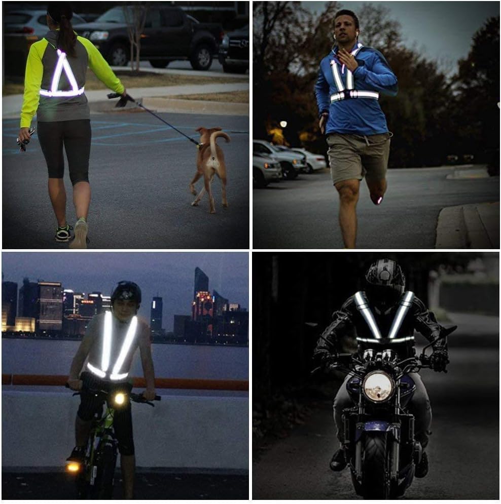 Skiennix Reflective Running Vest - Adjustable High Visibility Safety Gear | 3-Pack Set