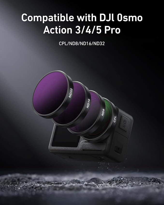 TELESIN CPL ND Filter Set for DJI Action 5 Pro/4/3, Xtra Edge & Xtra Edge Pro