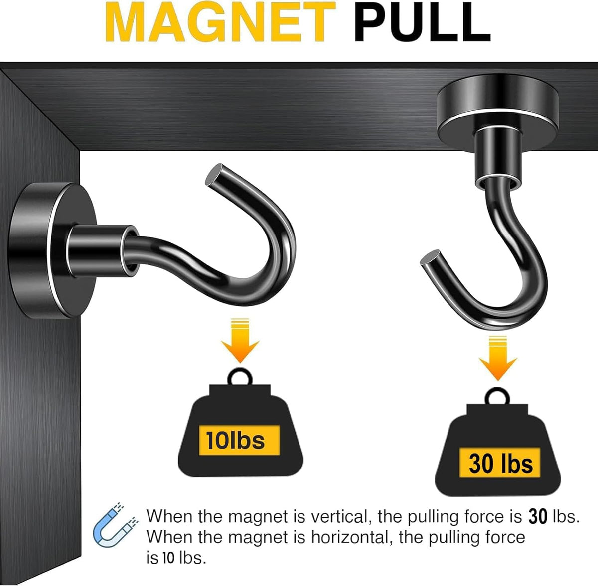 DIYMAG Magnetic Hooks 45pcs 30lbs Cruise Essentials 2026 Magnet Hook Black