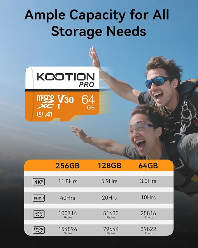 KOOTION Micro SD Card 64GB UHS-I microSDXC Flash Memory Card