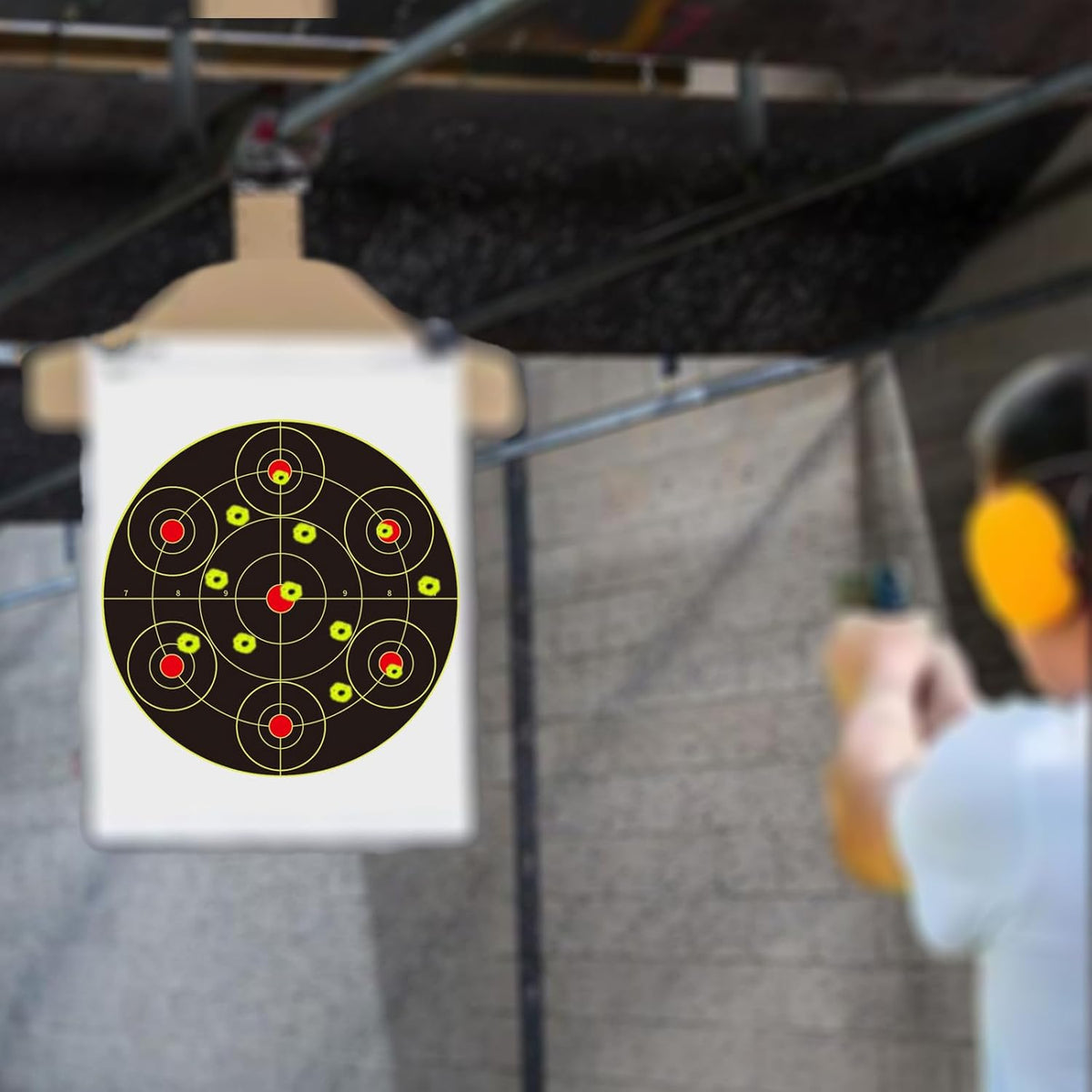 Reactive Fluorescent Shooting Targets by Splatter | 12x12” Adhesive Feedback Stickers for Range Training