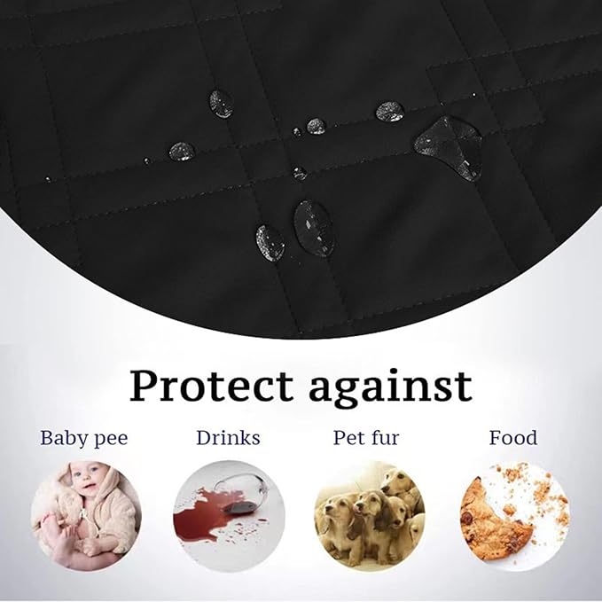 Waterproof Dog Bed Cover, Reversible Blanket Washable Pet Dog Pee Pad, Incontinence Underpads, Furniture Bed Couch Sofa Protector Cover Leak Proof for Dog Cat Kid, 82"x86" (Black)