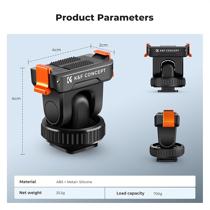 K&F CONCEPT Cold Shoe Action Camera Magnetic Quick Mount Holder, Tripod Mount