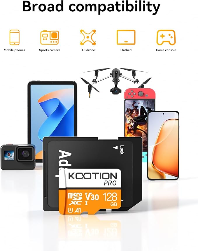 KOOTION 128GB 10-Pack Micro SD Card