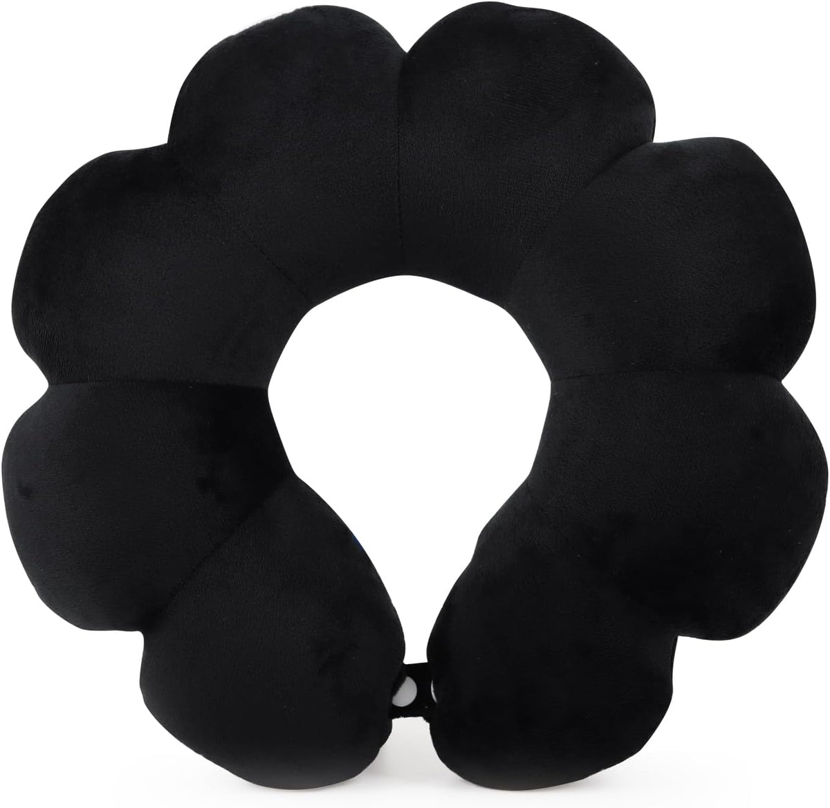 Sexysamba Flower Travel Neck Pillows for Airplanes Breathable Cotton U-Shaped Neck Pillow for Kids & Adults Head Neck Chin Support Rest Pillow for Traveling,Car,Train,Bus,Recline,Home,Office,Black