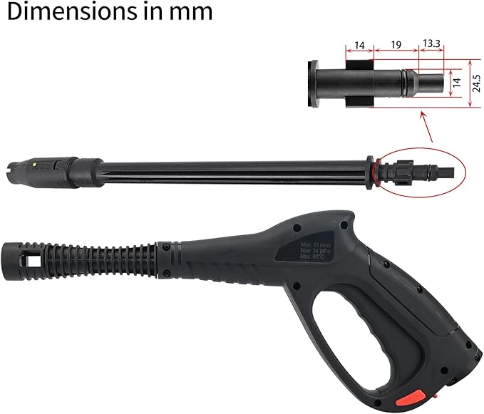 Bear Force High Pressure Water Spray Gun Wand Nozzle, Replacement Pressure Washer Gun Compatible with Portland Pulsar Husky Powerwasher TaskForce TaskMaster ShopForce Electric Pressure Washers
