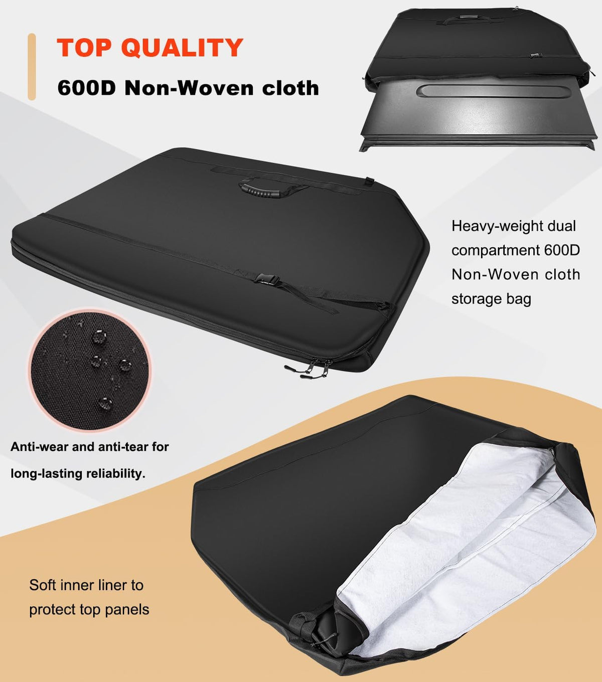 For Jeep Freedom Panel Storage Bag Top Storage For 2007-2027 Jeep Wrangler