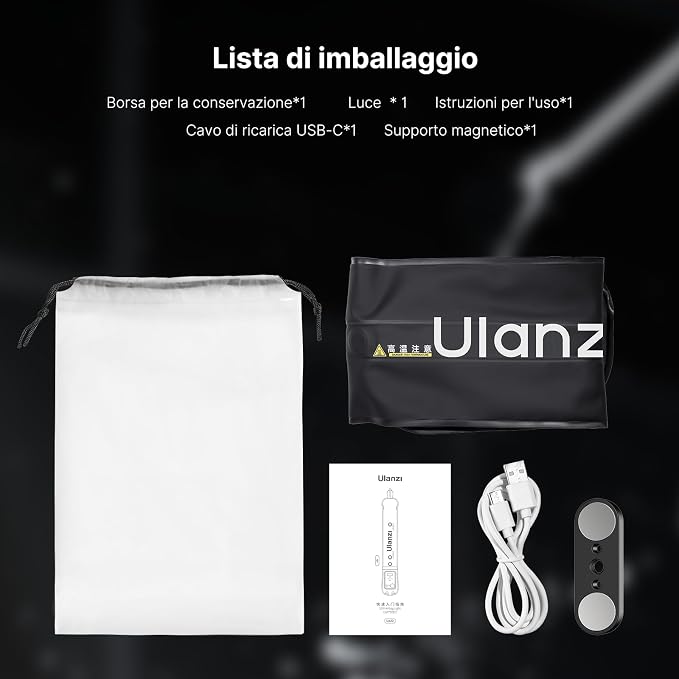 ULANZI UA20 Inflatable Tube Light, 20W Bi-Color Magnetic LED Air Tube Video