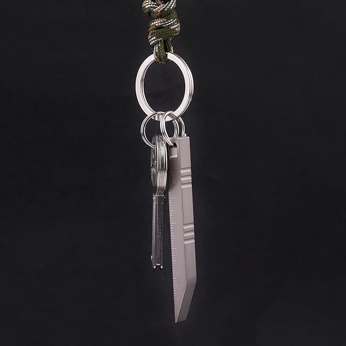 Pry Bar Mini Titanium Pry Bar Keychain with CM Unit Scale Package/Can Opener for Everyday Carry