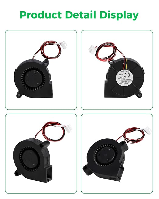 Creality Official K2 Pro/K2 Plus Mainboard Cooling Fan, 5015 Blower Fan 24V