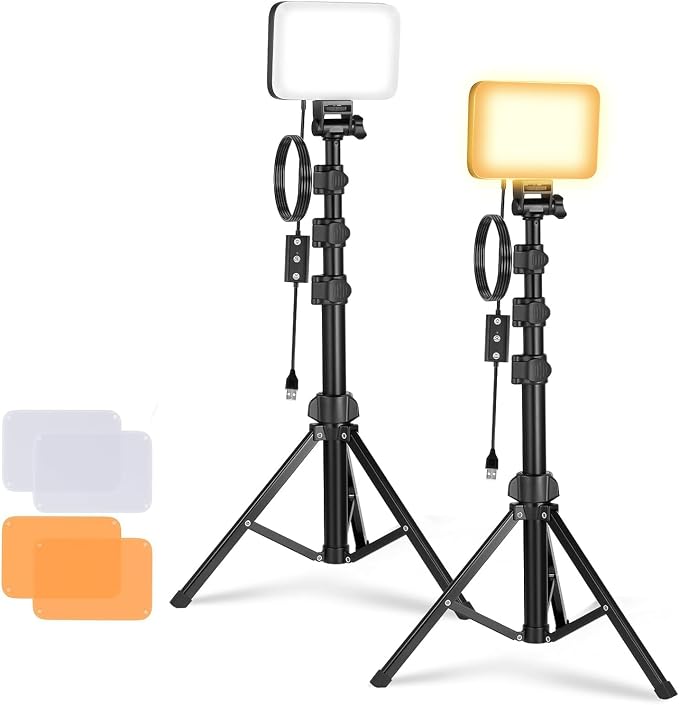 NEEWER Basics 2 Pack LED Video Light Panel Lighting Kit, Bi Color Dimmable