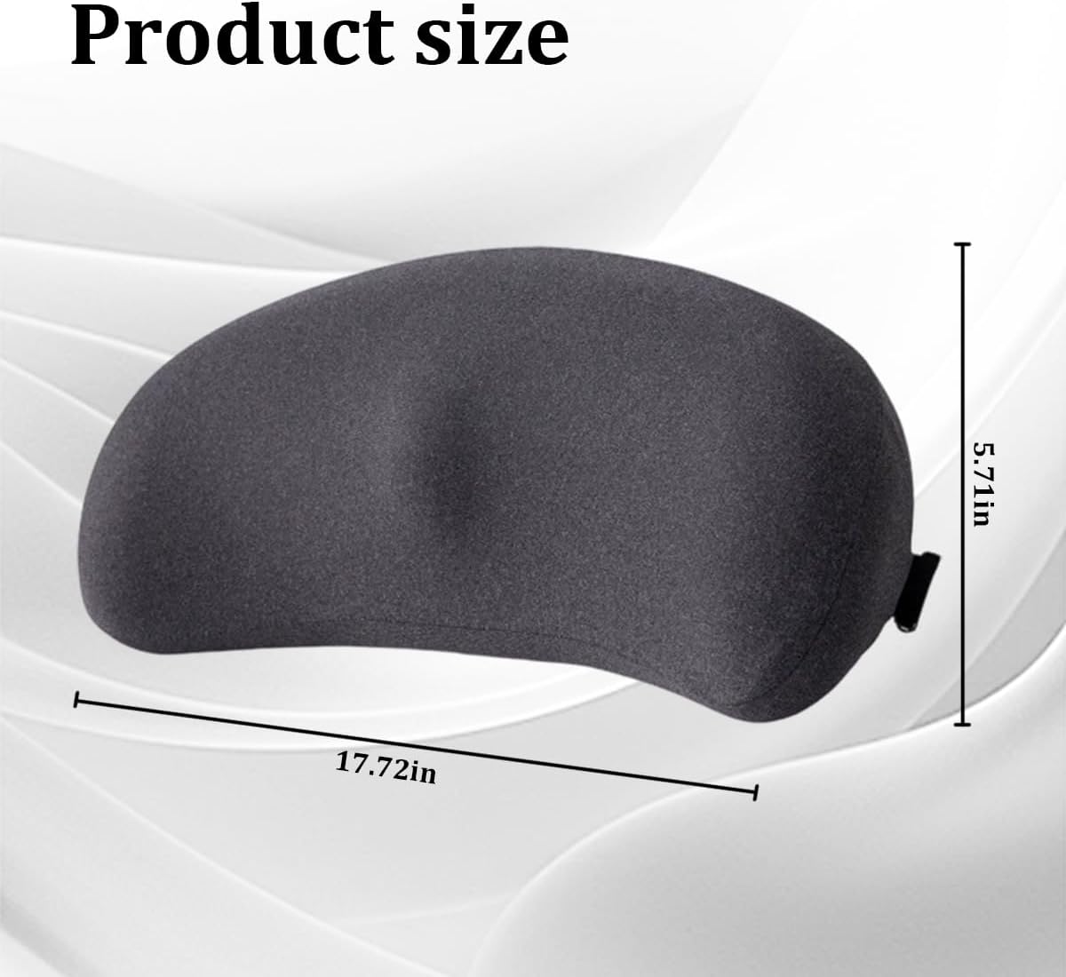 Car Lumbar Support Pillow, Memory Foam Driver Seat Lumbar Pillow for Sciatica, Coccyx, Lower Back Pain Relief, Auto Interior Back Support Cushion for Long Sitting, Universal Fit (Dark Gray)