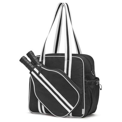 G4Free Pickleball Bag, Pickleball Tote Bag with Shoe Compartment for Women Men, Waterproof Paddle Bag with Large Capacity for Multiple sports (Black)