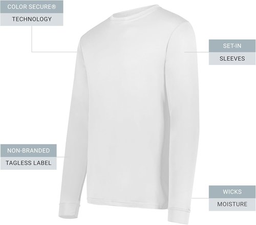 Augusta Sportswear Long Sleeve Athletic Shirt - Wicking Sun Protection for Outdoor Activities