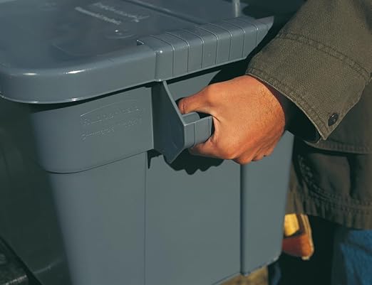 Rubbermaid Commercial Products Brute Tote Storage Container With Lid, 20-Gallon, Gray,