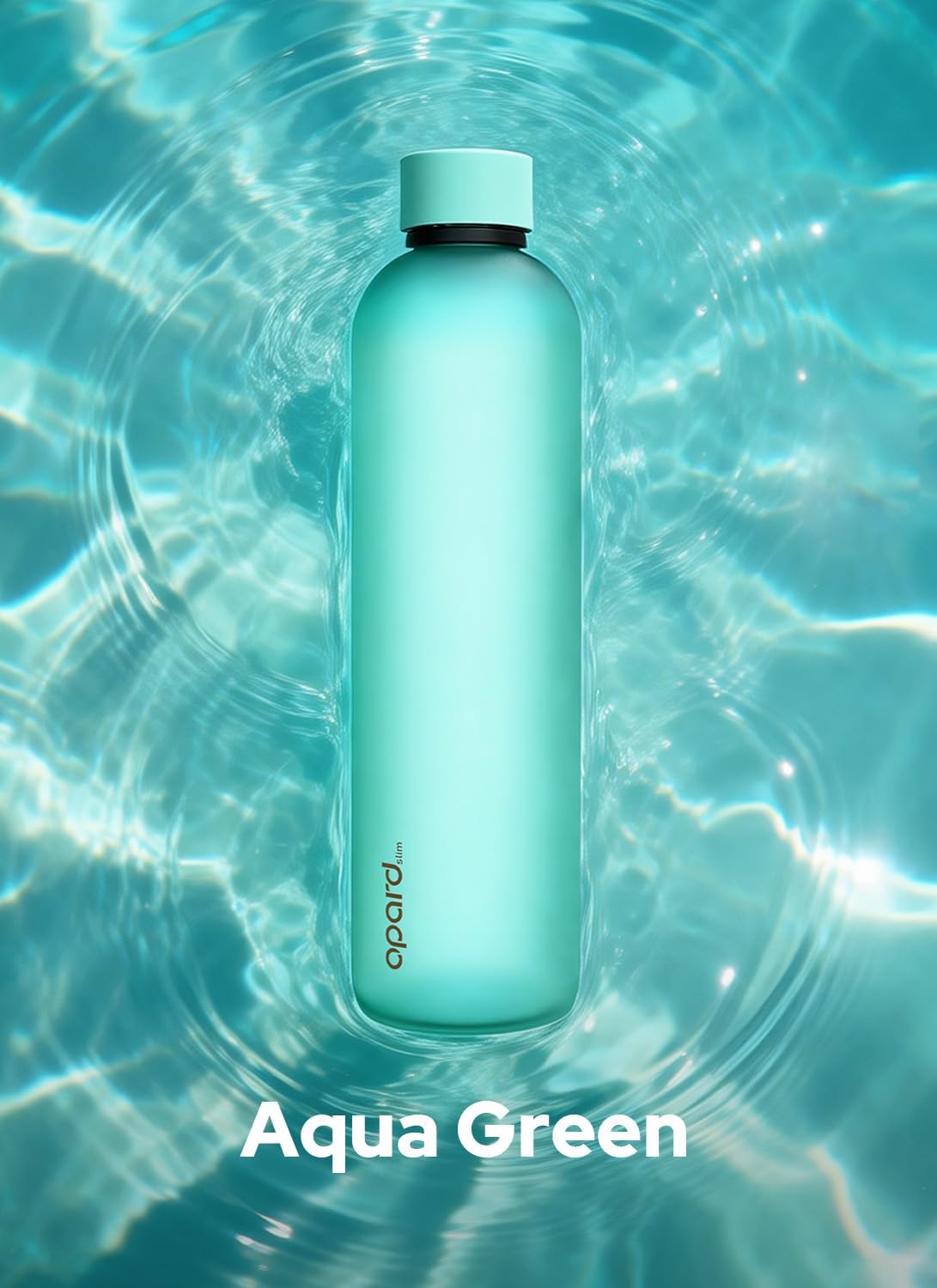 Opard 32oz Slim Water Bottle - BPA-Free, Leakproof, Dishwasher Safe | Aqua Green, Perfect for Travel & Sports