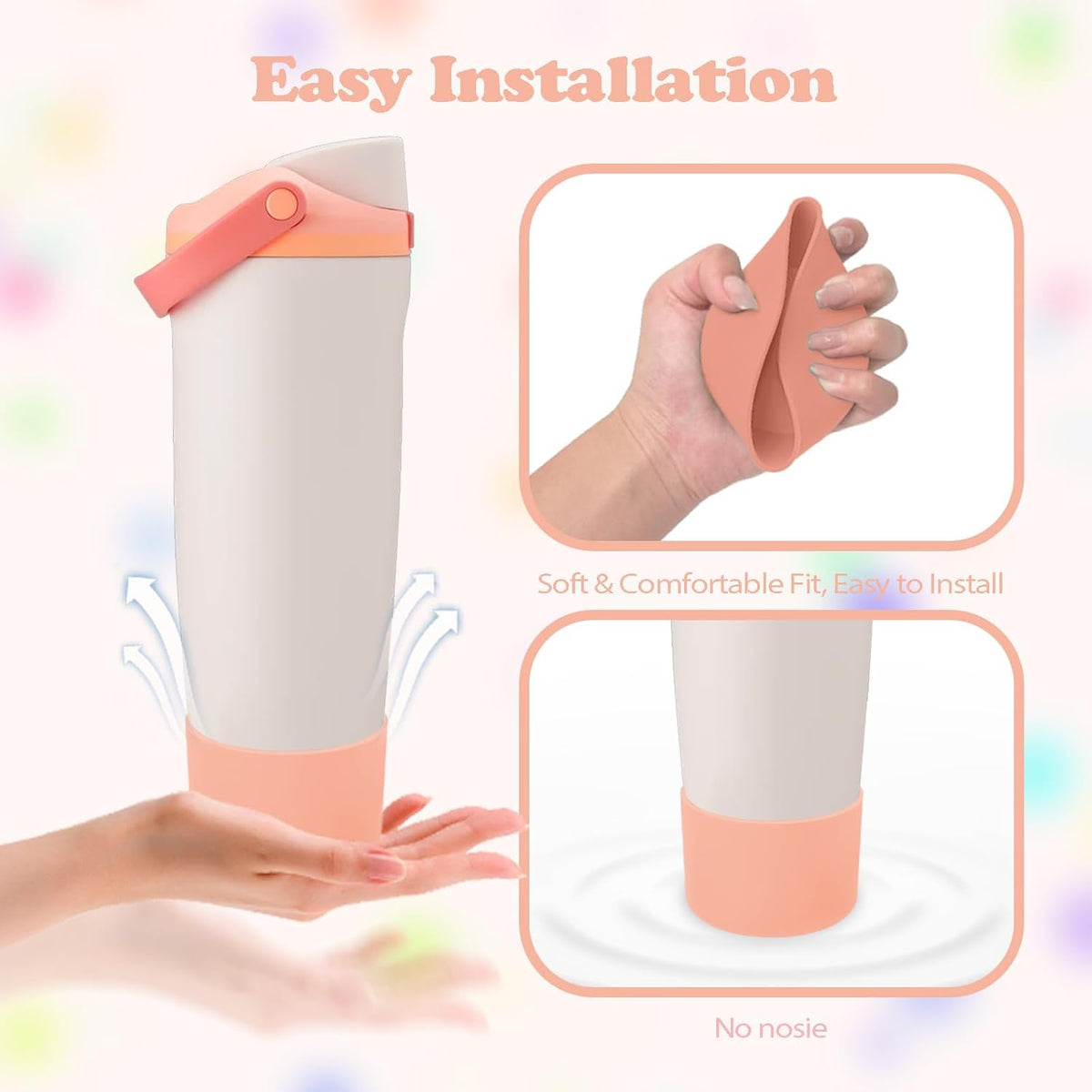 Owala Silicone Boot - Non-Slip, Scratch-Resistant Stability Enhancer for 30oz & 40oz Bottles | 18 Colors Available (Sparkling Sherbet)