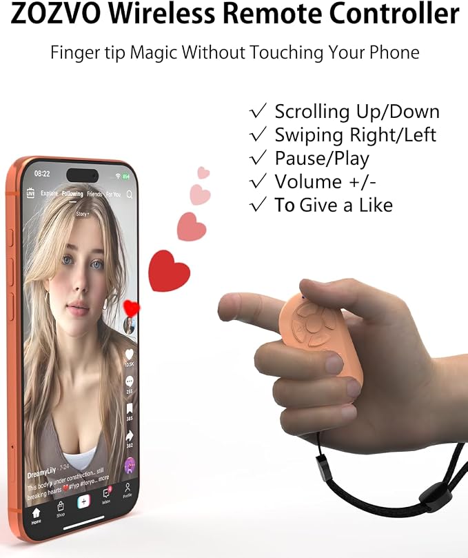 Wireless Remote Controller for iOS/Android Bluetooth Remote Control for TikTok