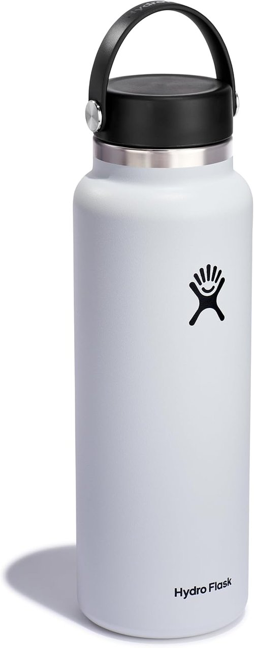 Hydro Flask Water Bottle - Insulated Stainless Steel | 40 Oz Wide Mouth Flex Lid, Leakproof & Refillable